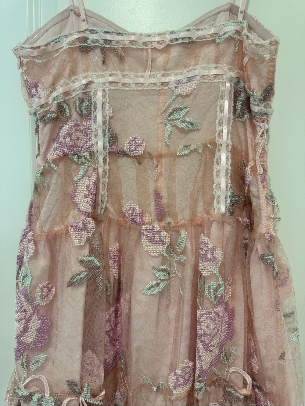 For Love and Lemons Emmeline Embroidery Ruffled Mini Dress - Picture 8 of 16